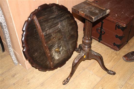 A George III mahogany piecrust tilt top tea table, Diameter 66cm